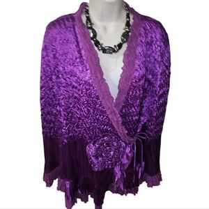 Women's Purple Open Front Shrug Overpiece